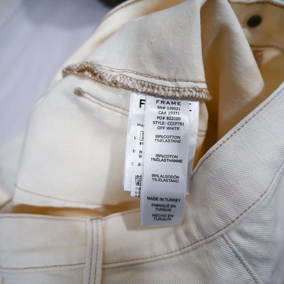 FRAME Denim Cropped Flare Pants in Off White Size 25 - Picture 8 of 9